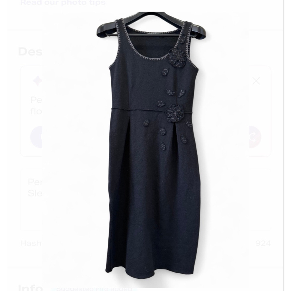 Peruvian Connection Black Alpaca Wool Sleeveless Dress XS – Elegant & Warm